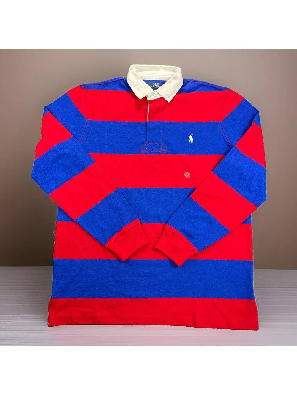 Polo Ralph Lauren Men Rugby Shirt Long Sleeve Striped Size M